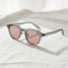 Gafas FL41 con tinte rosado - Montura geométrica verde transparente de TR90 2