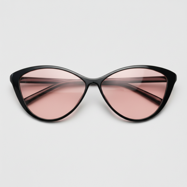 Gafas FL41 con tinte rosado - Montura ojo de gato negra brillante de TR90 2