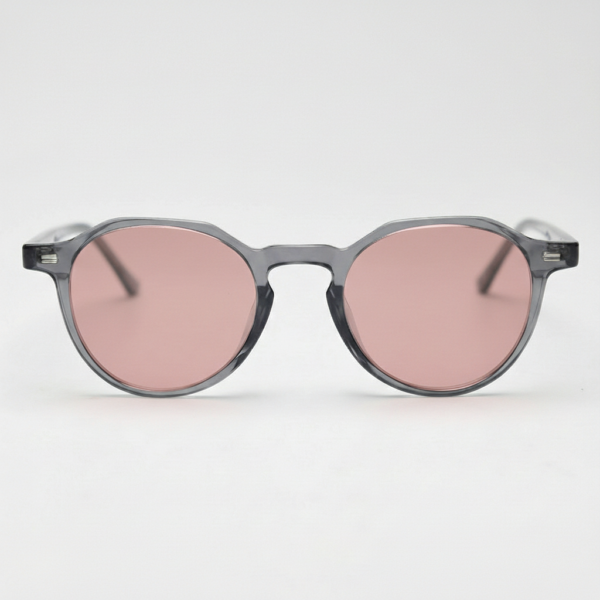Gafas FL41 con tinte rosado - Montura geométrica gris de TR90 3