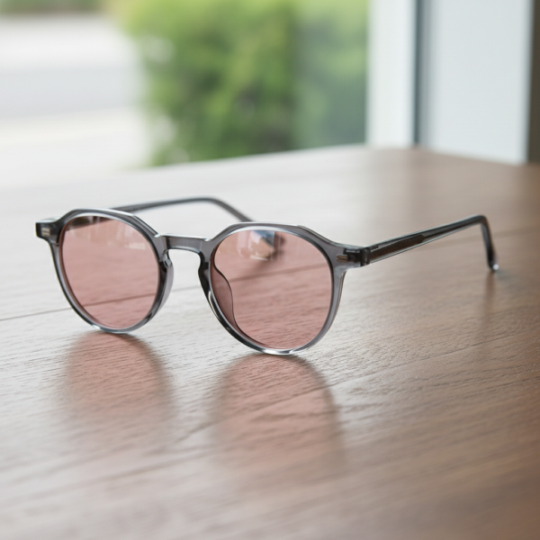Gafas FL41 con tinte rosado - Montura geométrica gris de TR90 2