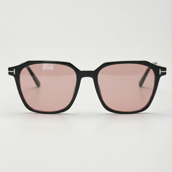 Gafas FL41 con tinte rosado - Montura rectangular negra de TR90 3