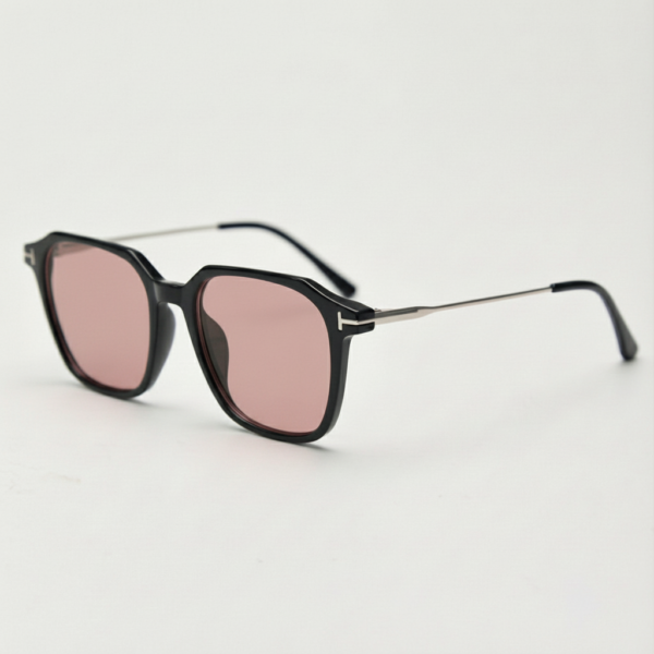 Gafas FL41 con tinte rosado - Montura rectangular negra de TR90 1