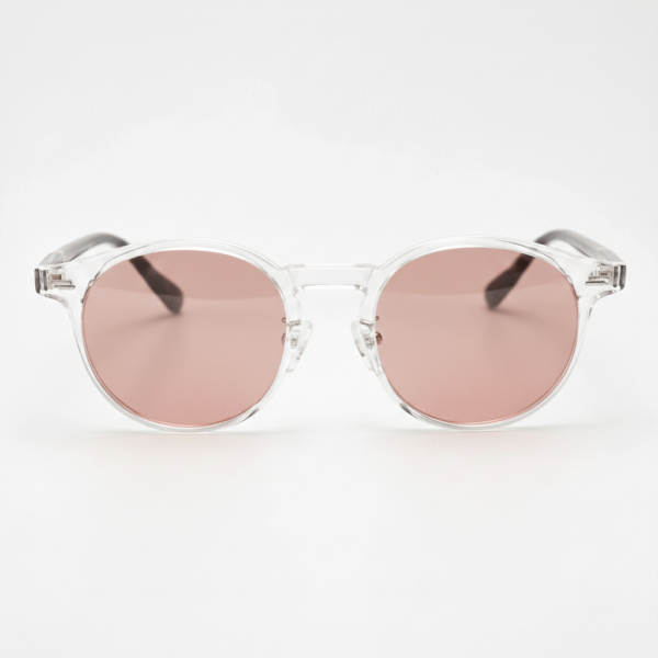 Gafas FL41 con tinte rosado - Montura redonda transparente de TR90 3