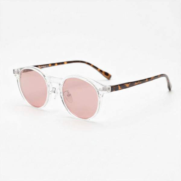 Gafas FL41 con tinte rosado - Montura redonda transparente de TR90 1