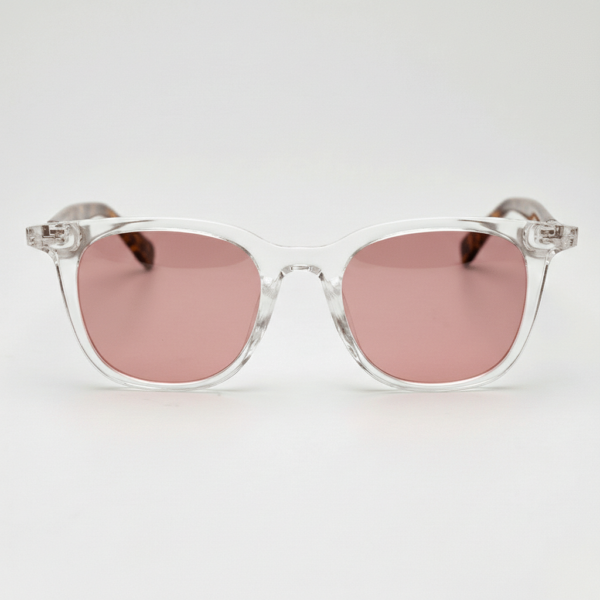 Gafas FL41 con tinte rosado - Montura rectangular transparente de TR90 3