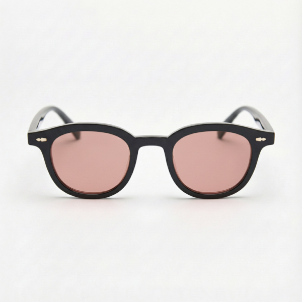 Gafas FL41 con tinte rosado - Montura ovalada negra de TR90 3