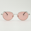 Gafas FL41 con tinte rosado - Montura redonda plateada de acero inoxidable 3