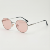 Gafas FL41 con tinte rosado - Montura redonda plateada de acero inoxidable 1