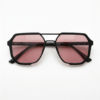 Gafas FL41 con montura geométrica negra brillante de TR90 y cristales rosados - vista 3