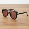 Gafas FL41 con montura geométrica negra brillante de TR90 y cristales rosados - vista 2