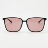 Gafas FL41 con montura cuadrada negra brillante de TR90 y cristales rosados - vista 3