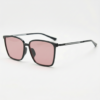 Gafas FL41 con montura cuadrada negra brillante de TR90 y cristales rosados - vista 1