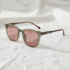 Gafas FL41 con montura cuadrada verde oliva de TR90 y cristales rosados - vista 2