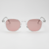 Gafas FL41 con tinte rosado - Montura geométrica transparente de TR90 3