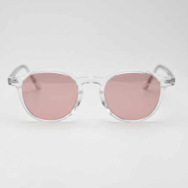 Gafas FL41 con tinte rosado - Montura geométrica transparente de TR90 3