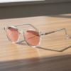 Gafas FL41 con tinte rosado - Montura geométrica transparente de TR90 2