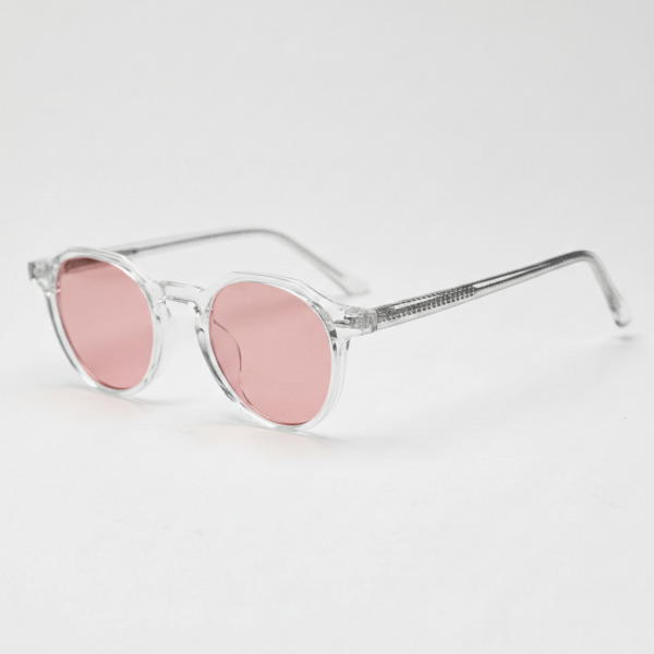 Gafas FL41 con tinte rosado - Montura geométrica transparente de TR90 1