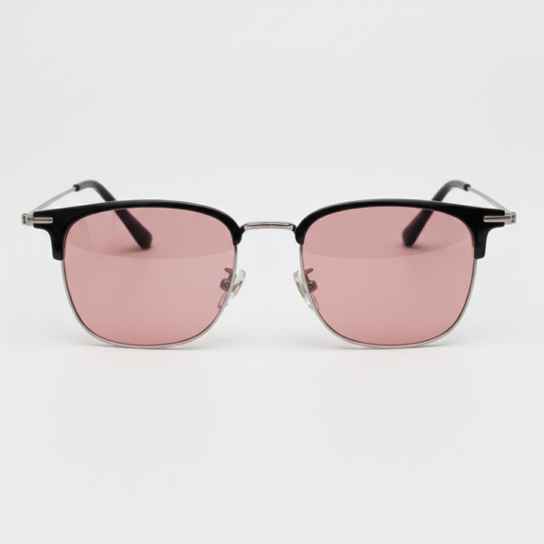 Gafas FL41 con tinte rosado - Montura browline plateada de TR90 3