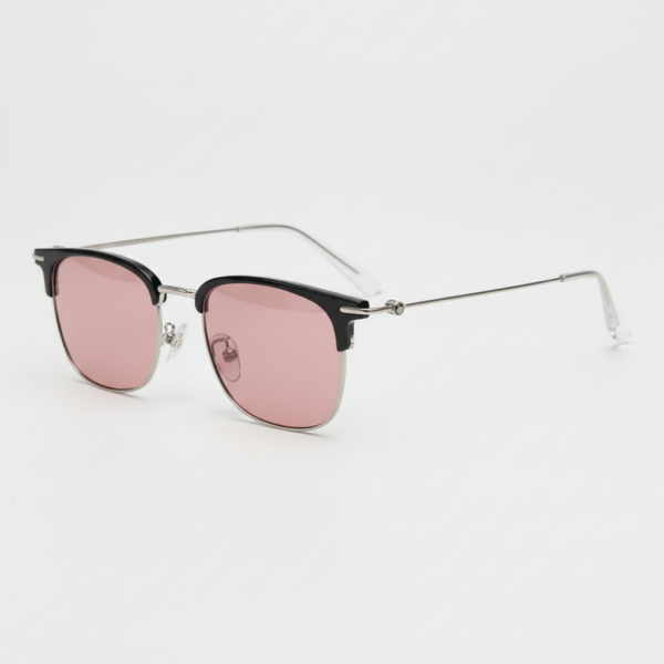 Gafas FL41 con tinte rosado - Montura browline plateada de TR90 1