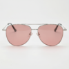 Gafas FL41 con tinte rosado - Montura aviador plateada de metal 3