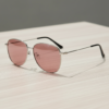 Gafas FL41 con tinte rosado - Montura aviador plateada de metal 2